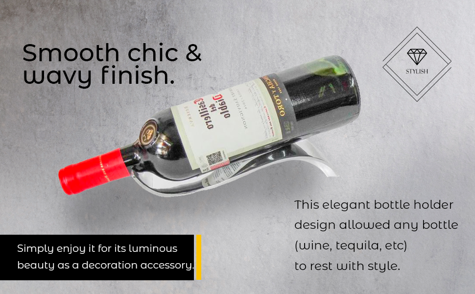 Minimalist Wine Bottle Holder Decorative Wavy Bar Display Stand Modern Home